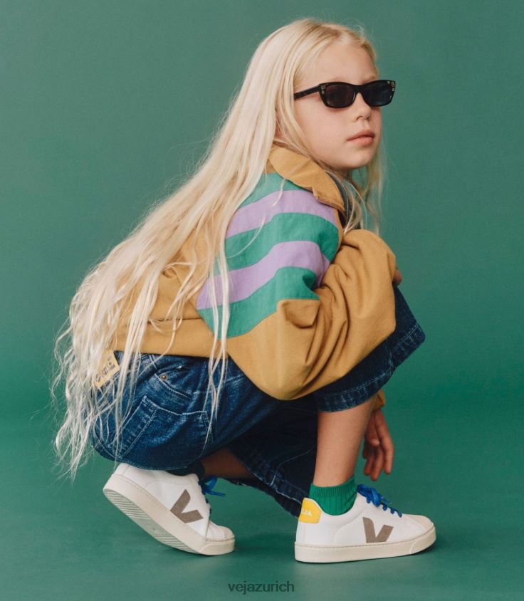 Veja Esplar-Schnürsenkel, chromfreies Leder, weißes Moonrock-Tonic P068V8331