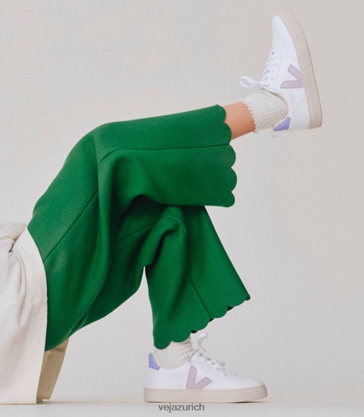 Veja V-10-Schnürsenkel CWL White Parme Lavande P068V8369