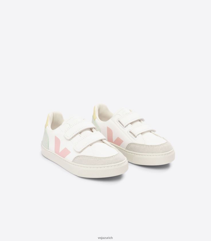 Veja V-12 Chromfreies Leder, Weiß Multico Jade P068V8304