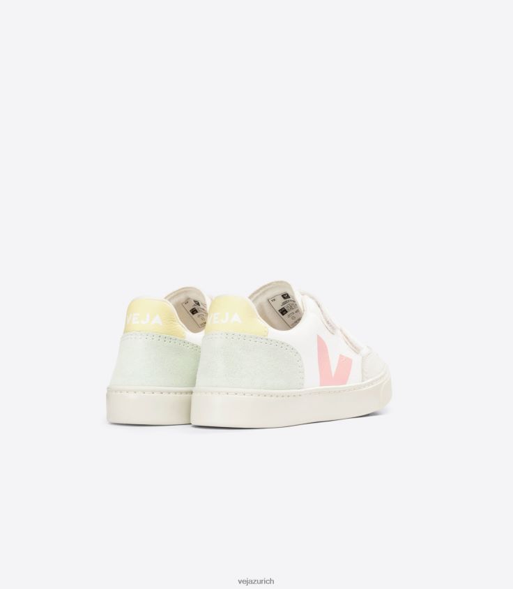 Veja V-12 Chromfreies Leder, Weiß Multico Jade P068V8304