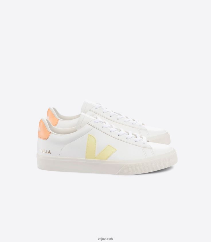 Veja Campo Chromfreies Leder Weiß Sonnenpfirsich P068V819