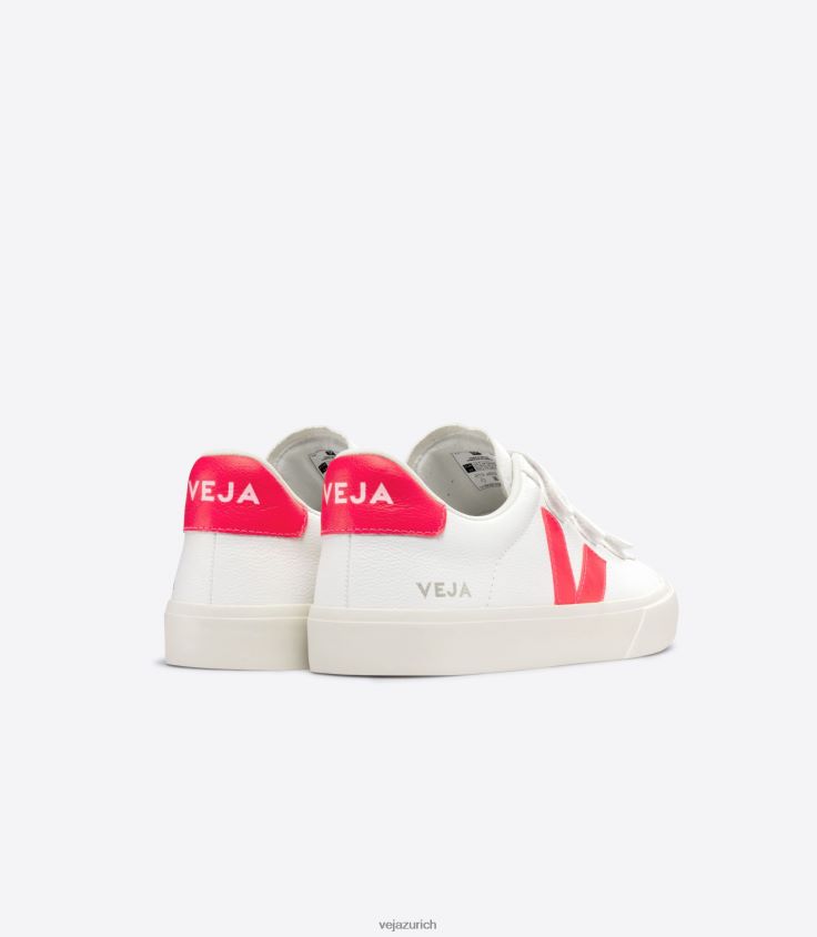 Veja Recife chromfreies Leder, weißes Fluo-Rosé P068V8112