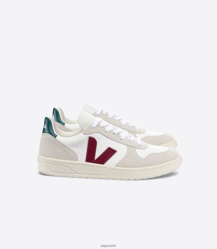 Veja V-10 B-Mesh, weiß, Marsala, Bretagne P068V845