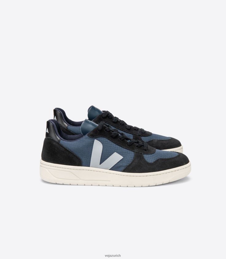 Veja V-10 Ripstop Nautico Oxford Grau Schwarz P068V862