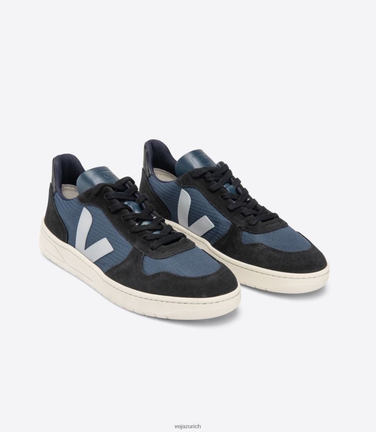 Veja V-10 Ripstop Nautico Oxford Grau Schwarz P068V862