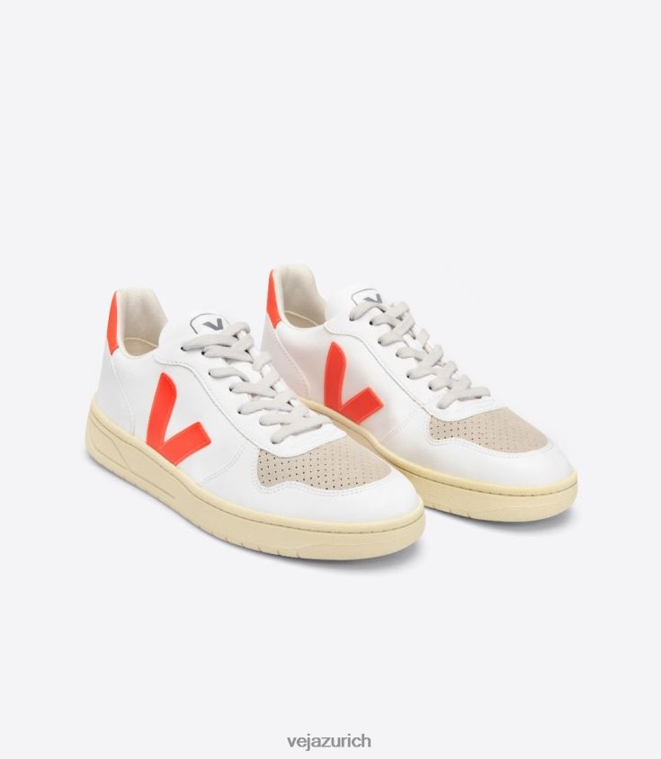Veja v-10 cwl weiß orange fluo P068V851