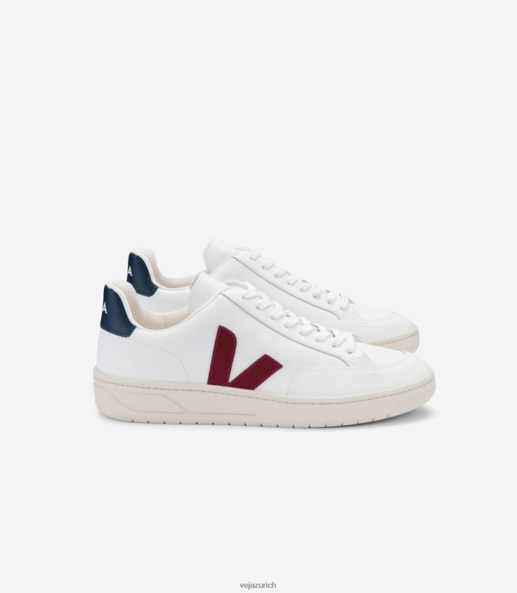 Veja V-12 Leder weiß Marsala Nautico P068V827